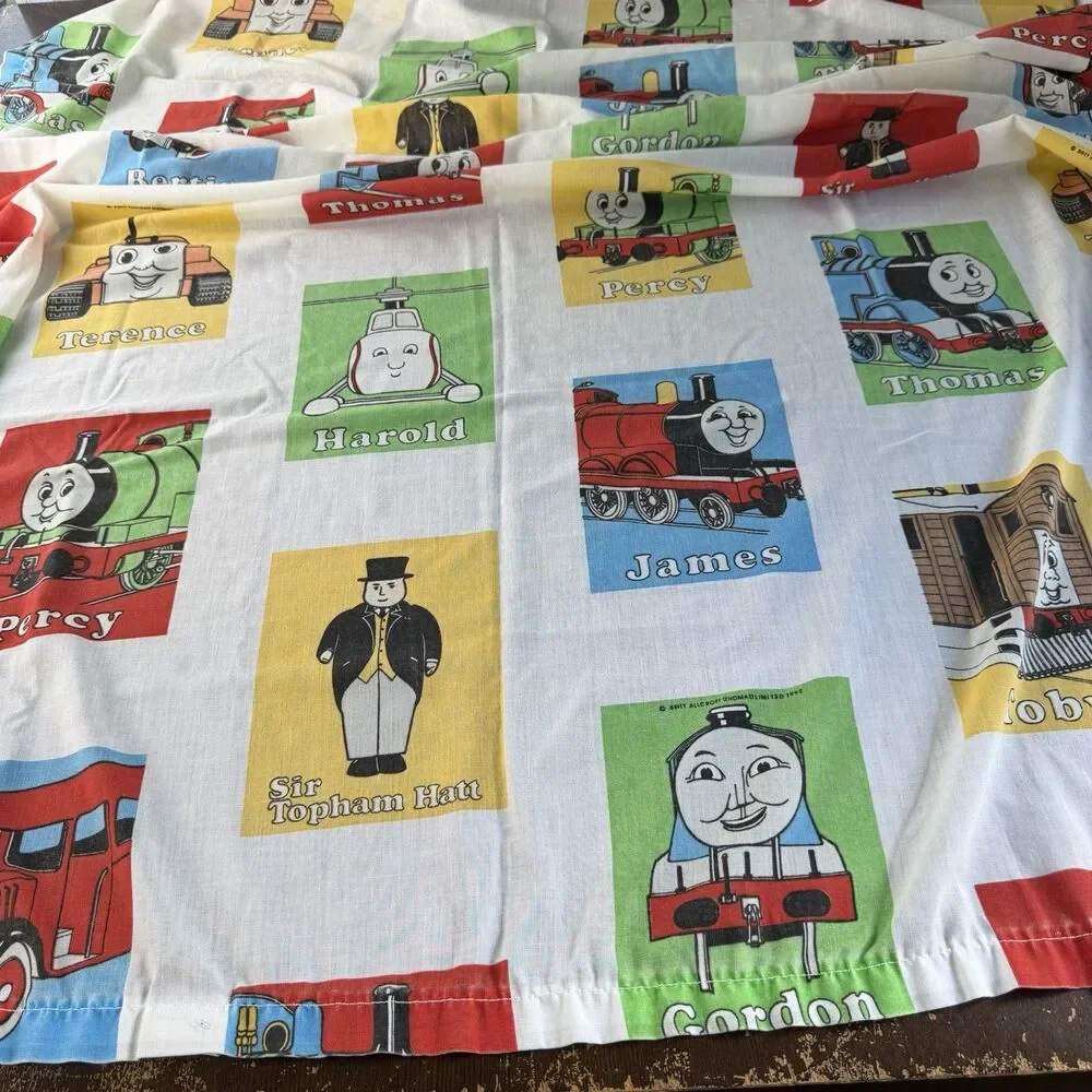Vintage Thomas Train Bed Set 55”x40” Comforter Top & Fitted Sheets 1992 Britt